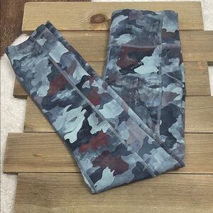 Lululemon Invigorate High-Rise Crop 23" Leggings Heritage Camo Wash Mineral Blue